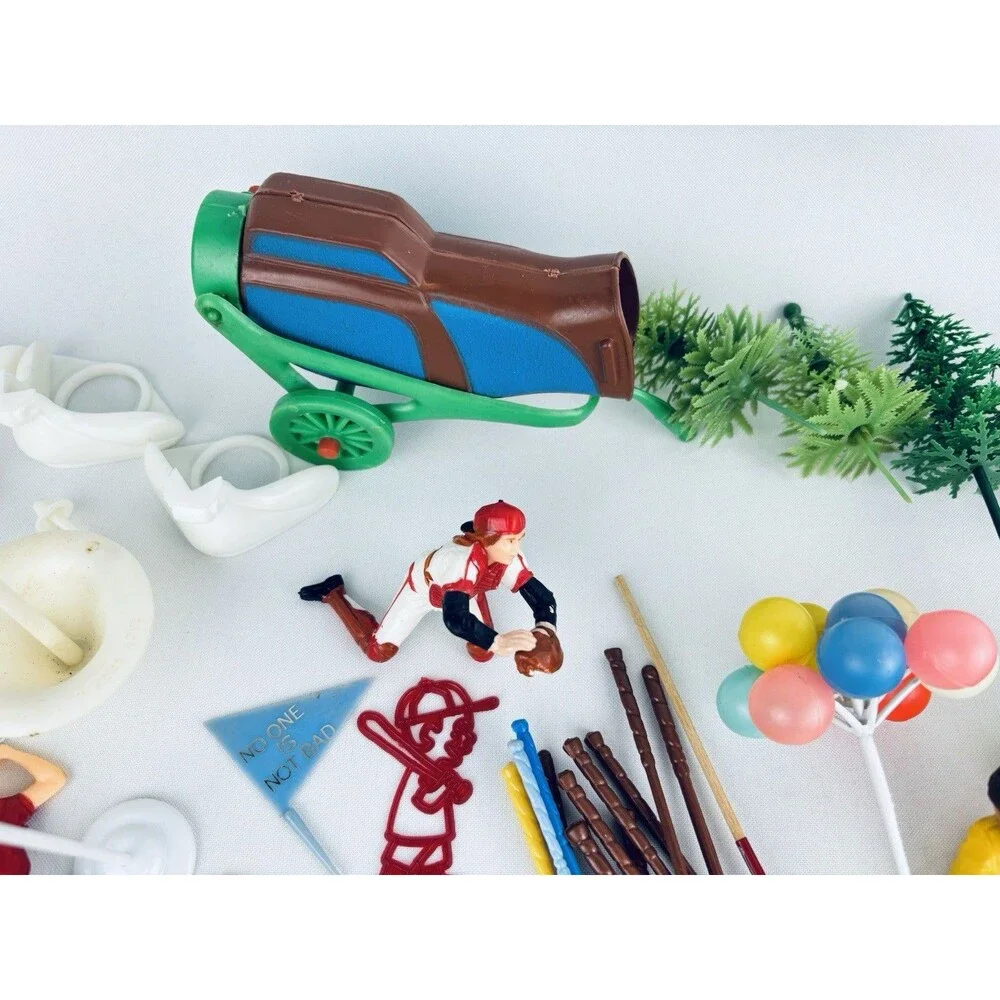 Large Lot Cake Decorations Hard Plastic - Wilton‎ - Toppers  -Hong Kong Vintage